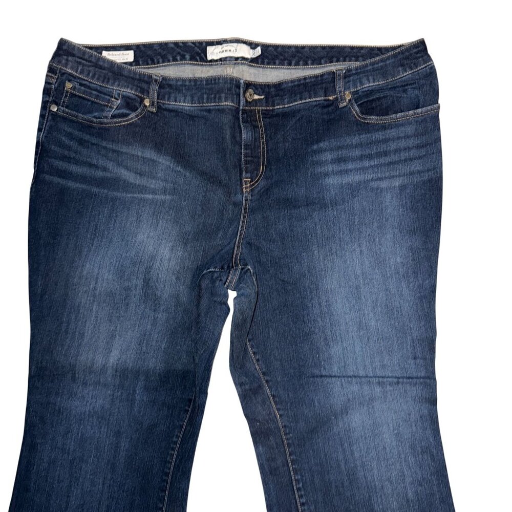 Torrid Plus Size Relaxed Bootcut Jeans Womens 26S 29 Denim Stretch Dark Wash - Picture 3 of 8